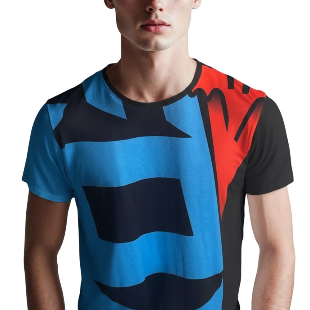 Fox Blue and Red Graphic Men's Tee